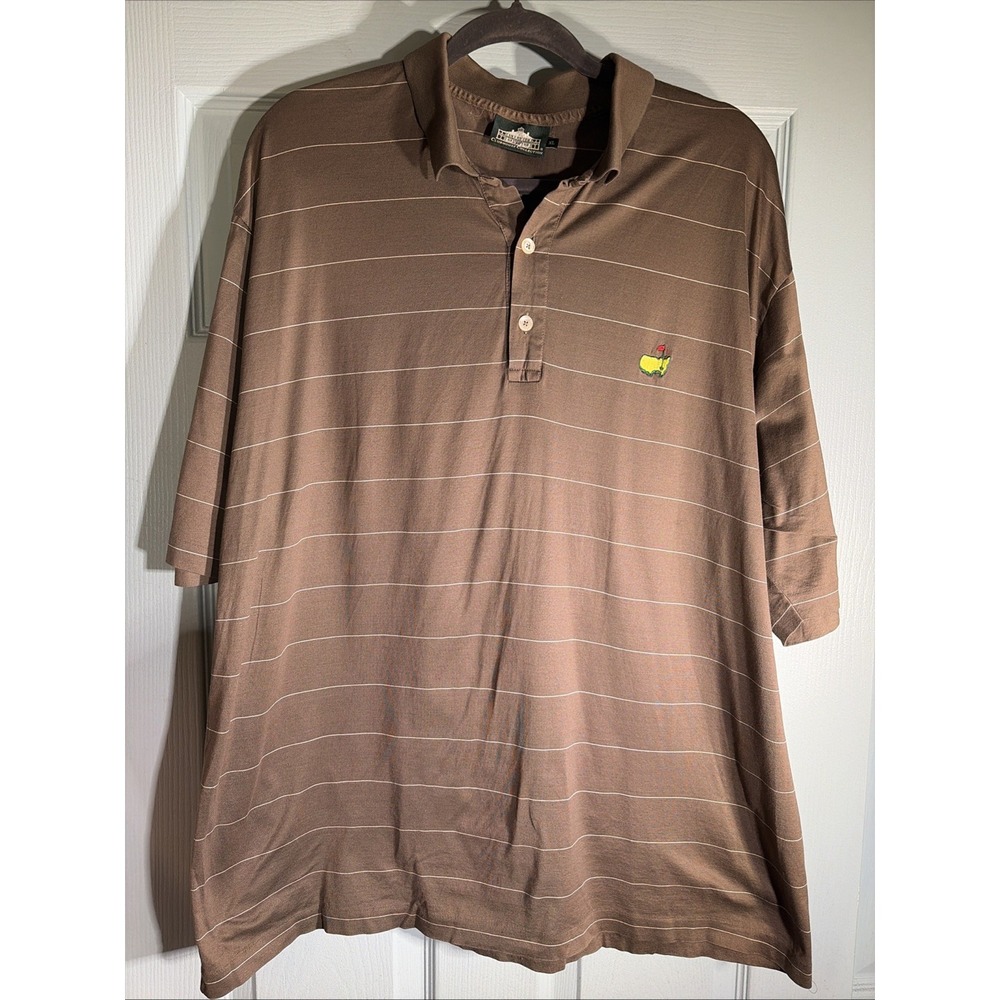 Masters Clubhouse Collection Augusta National Striped Golf Polo Men's size XL.